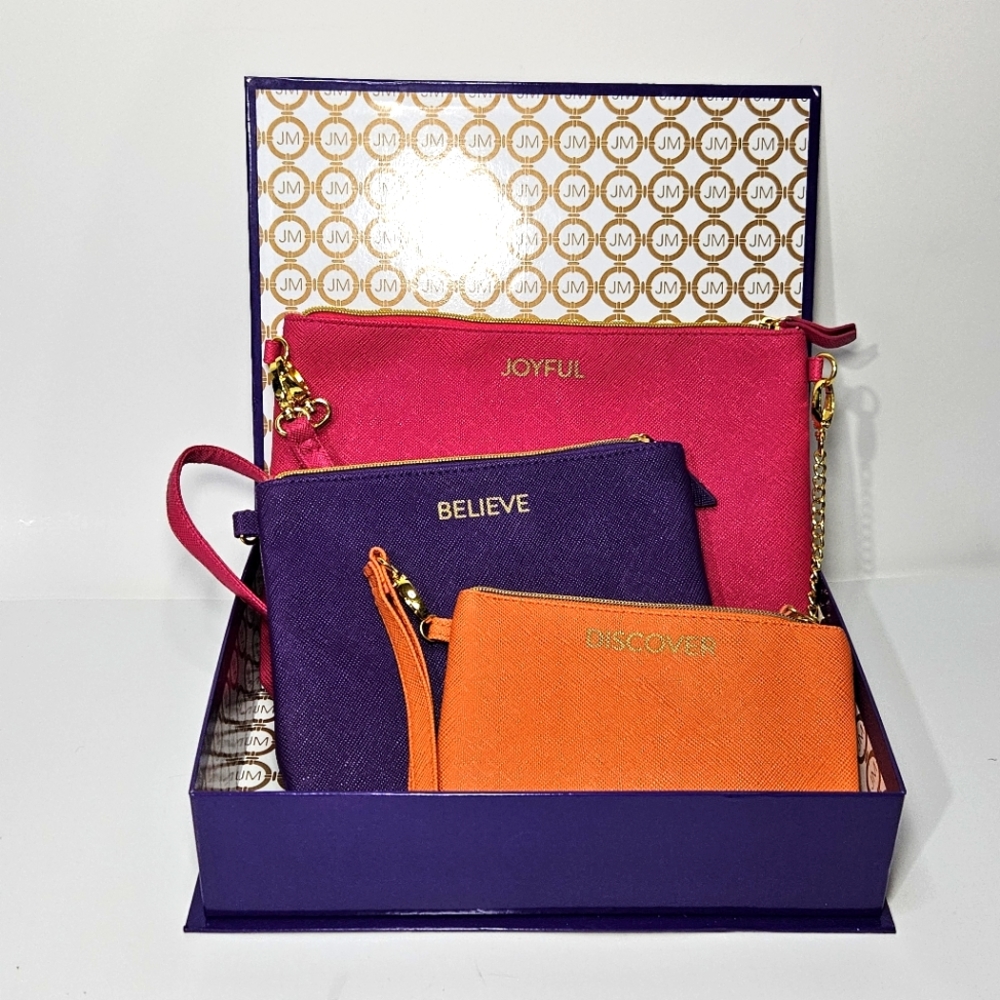 Joy Mangano 3 Peice Colorful Bag Set